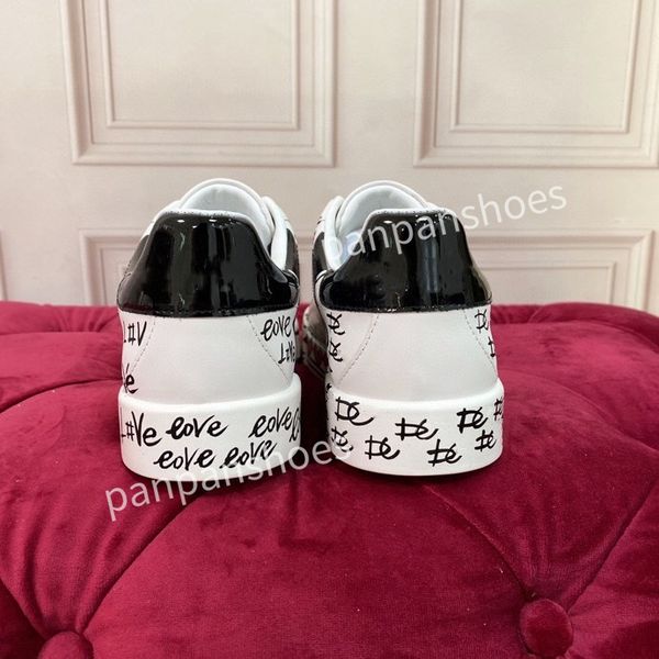 

2023casual shoes brand mens women designer leather lace-up sneakers fashion lady flat running letters shoes sneaker, Black