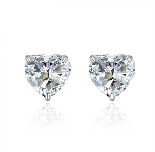 

fashion 925 sterling silver stud earrings cute heart shaped sterling sliver stud earrings for women accessories4292316, Golden;silver