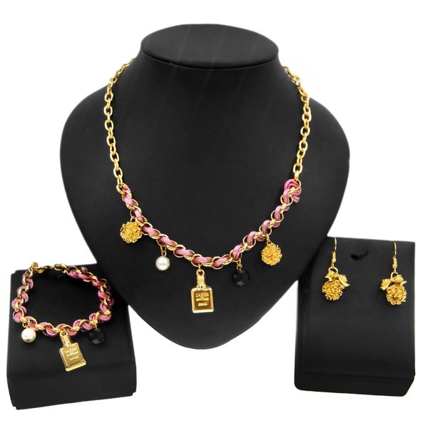 

new chain necklace brand jewelry set daily parity simple jewelry set, Black