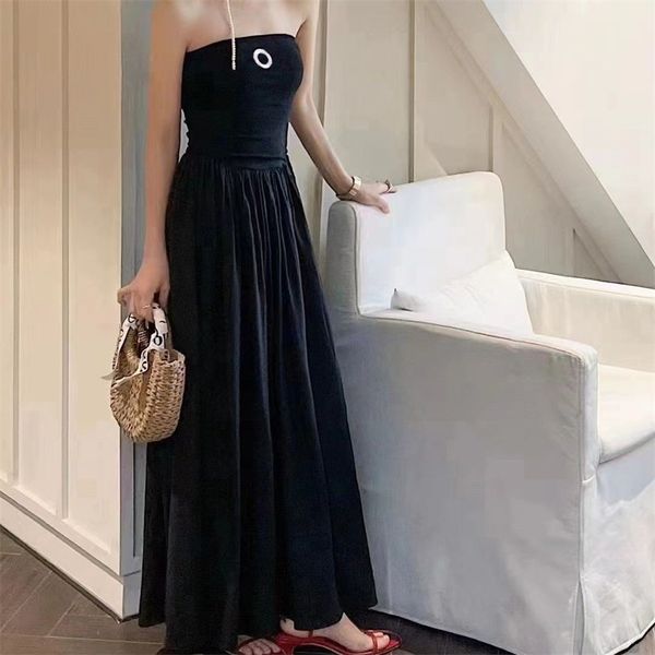

summer strapless knitted dress spice girl sleeveless black tee slimming party dress, Black;gray