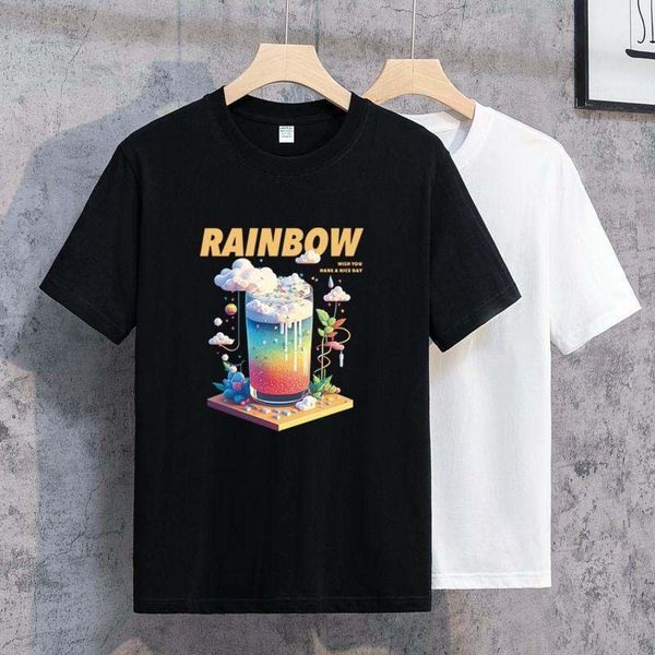 

designer t-shirt summer short sleeve designer men's t-shirt women's premium polo letter high-quality cotton women's clothing, White;black