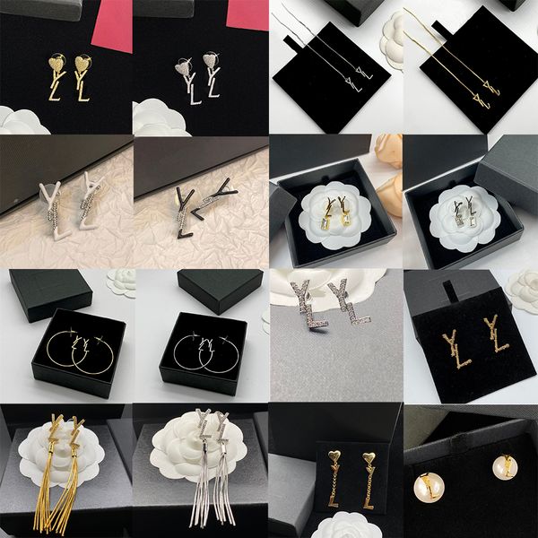 

designer earring love earrings for woman brand simple letters y gold silver diamond ring lady earrings jewelry ear stud, Golden;silver
