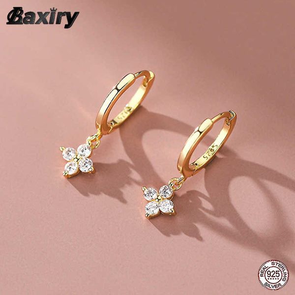 

stud 925 sterling silver hoop earrings for women fine flower huggie earring 2023 trending original dangle earrings designer jewelry z0517, Golden;silver