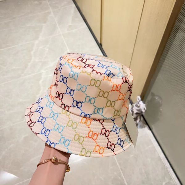 

r bucket hat fitted hats sun prevent bonnet letter design fashion sunshade cap temperament versatile hat couple travel wear good, Blue;gray