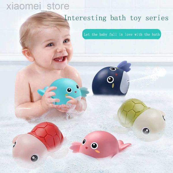 

3pscbath toys cartoon whale/duck/penguin baby bath toys child wrapped-up chain clockwork water toys kids shower beach interactive toys