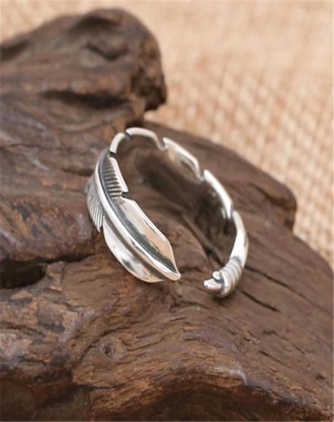 

925 sterling silver feather band rings simple antique vintage handmade designer punk hiphop luxury jewelry accessories gifts for 5783776