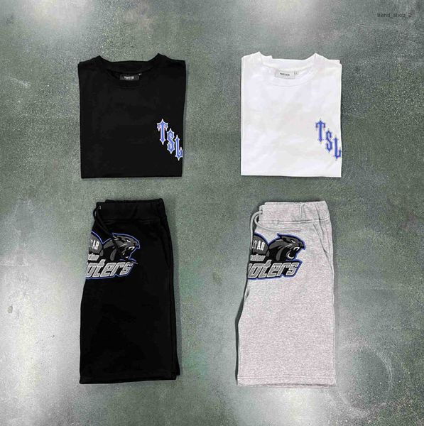 

men's t shirts designer tracksuit trapstar london mens shooter short embroidery set summer breathable casual shorts tracksuits breathab, White;black
