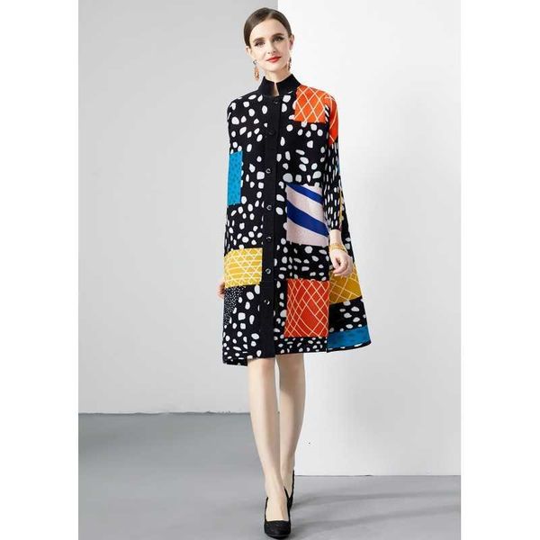 

original sanzhai ruffle quality 2023 spring/summer new print set high end fashion two piece set, Black;gray