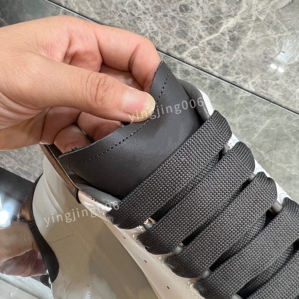 

new brand designer platform men quality casual shoes leather lace-up sneaker lady flat running trainers letters gym sneaker, Black