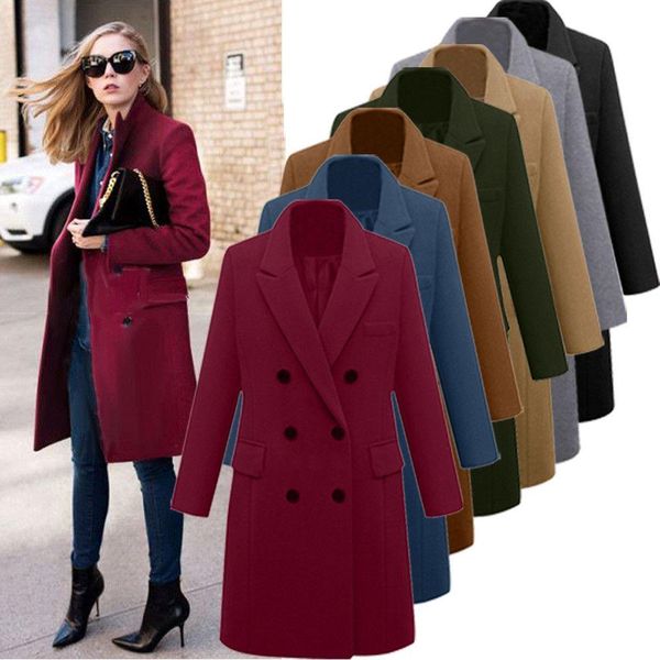 

fur 2022 autumn winter windbreaker long windbreaker women's double breasted slim fitting windbreaker coat trf casaco feminino mujer, Black
