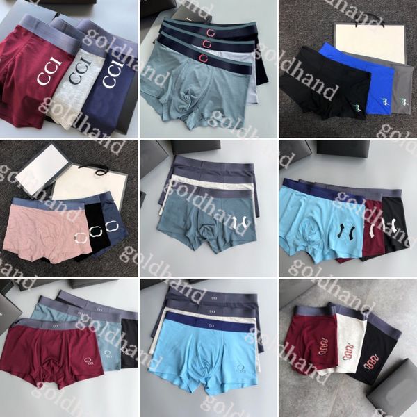 

designer mens underpants underwear summer cotton modal breathable boxers classic male underpants 3pce/box, Black;white