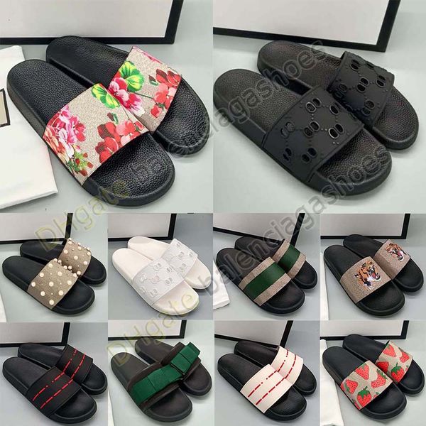 

original sandals slippers womens rubber fashion sandal men women blooms supre floral slipper flat shoes loafer slide bee designer sandal out, Black