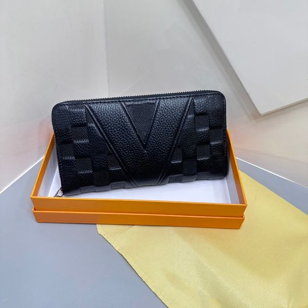 

a6186 fashion wallet black imprente handbag long wallet cowhide single zipper wallet classic coin wallet holder, Red;black