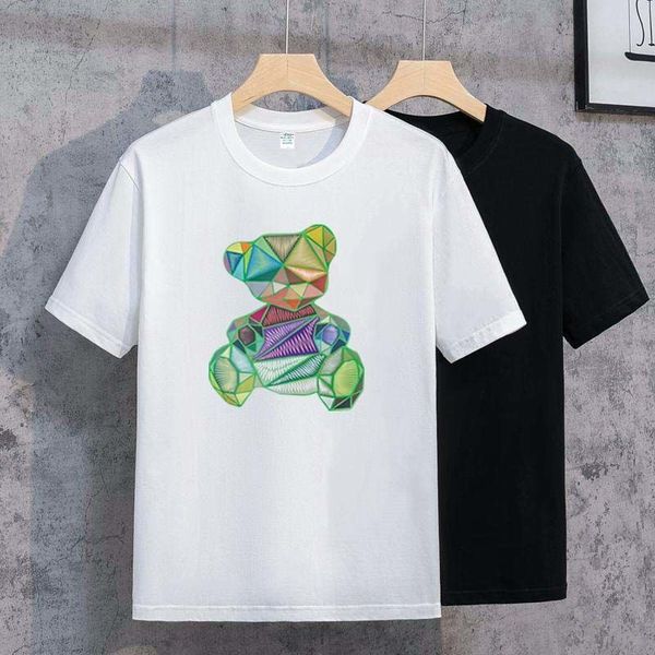 

designer t-shirt summer short sleeve designer men's t-shirt women's premium polo letter high-quality cotton women's clothing, White;black
