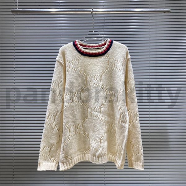 

2023 luxury designer cardigan hooded sweater v-neck round neck stripe fashion long sleeve women high end jacquard embroidery letter cardigan, White;black