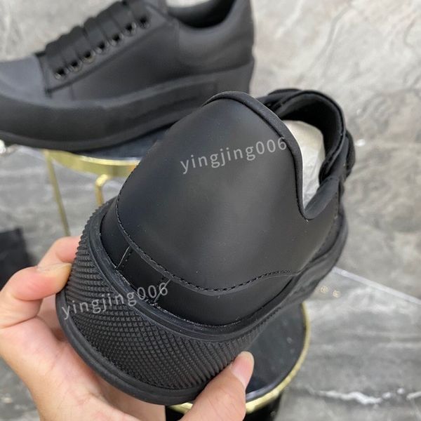 

r platform men quality casual shoes leather lace-up sneaker lady flat running trainers letters gym sneaker, Black