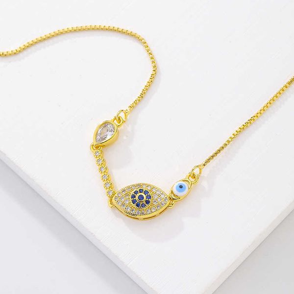 

jewelry pendant necklace ins wind devil's eye necklace colorless women's versatile advanced sense minimalist eyeglasses pendant, Black