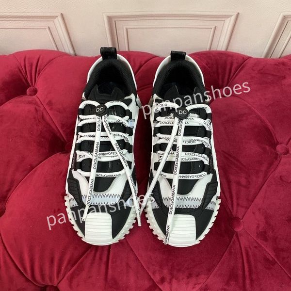 

2023casual shoes mens designer leather lace-up sneakers fashion lady flat running letters shoes sneaker, Black