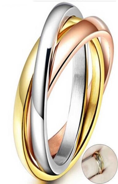 

love faith hope triple interlocked engagement rings for women stainless steel wedding promise gift q07084352746, Silver