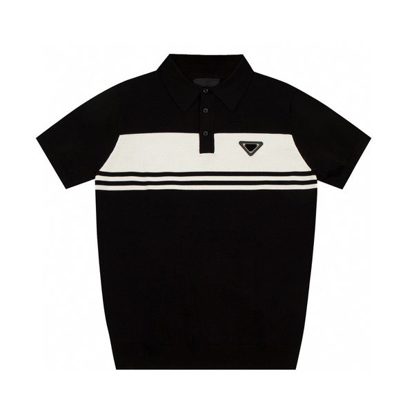 

men's plus tees polos p letter round t-shirt plus size neck embroidered and printed polar style summer wear with street pure cotton q12, Black;brown