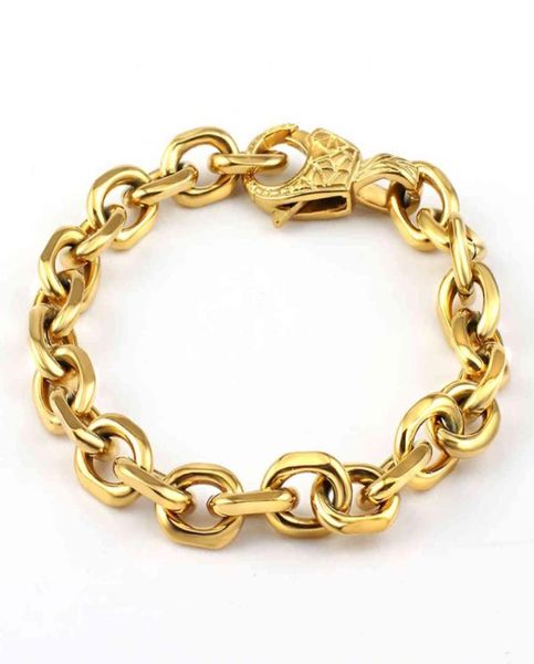 

316l stainless steel gold cross o chain bracelat bangles for women men accesories jewelry waterproof bracelets factory whole4181102, Black