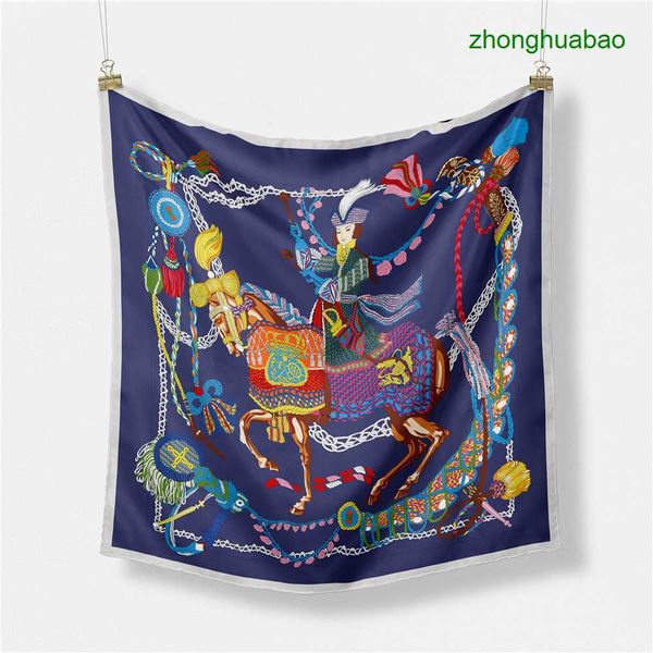 

hemres designer scarves noble horse luxury chain small spring and autumn twill simulated silk hairband binding bag professional decoration s, Blue;gray