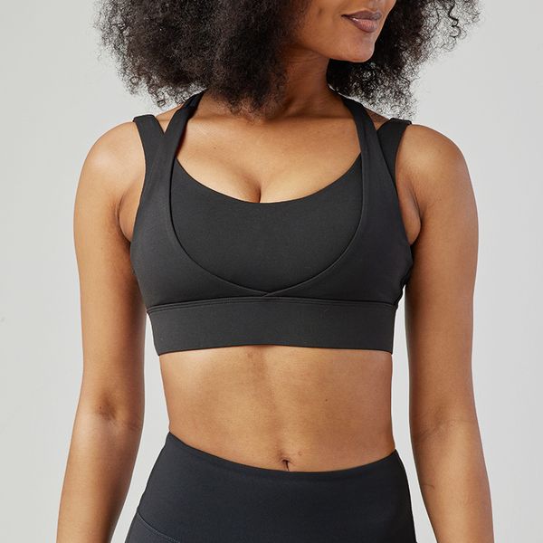 

sports bra women's high strength shockproof running fitness tank summer yoga back wearing bra s-4xl, White