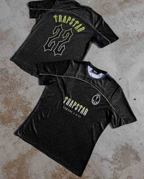 

men trapstar tee football jersey summer loose casual quick short sleeve underlay wonmen t-shirt breathable design 68ess, White;black