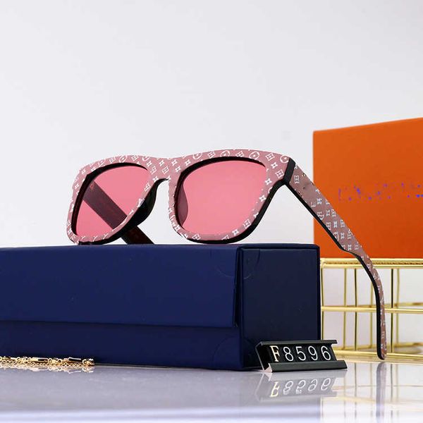 

designer lou vut luxury cool sunglasses anti ultraviolet polarized sunglasses men's printed women's net red fashion glasses with o, White;black