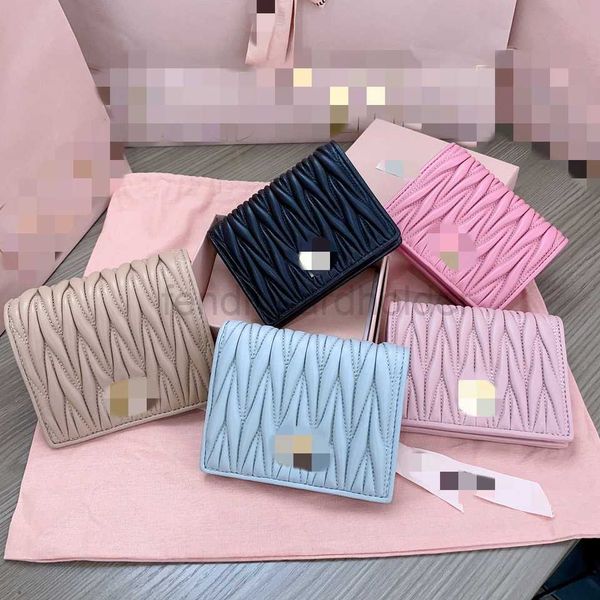 

miu bag miui clutch purse bags designer sheepskin miu pleated card bag with two fold zero wallet practical multi card position women genuine