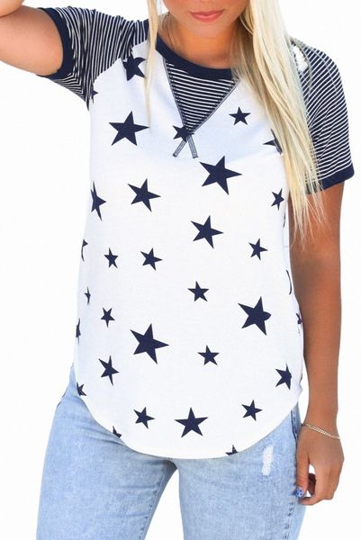 

white beneath the stars striped raglan sleeve tee a3qm#
