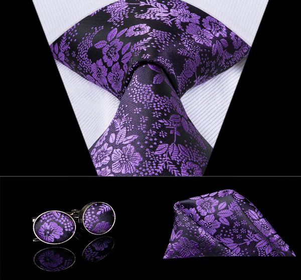 

hitie famous brand purple necktie tie for man silk fabric jacquard woven made in china ties hanky cufflinks set sn30224844523, Black;blue