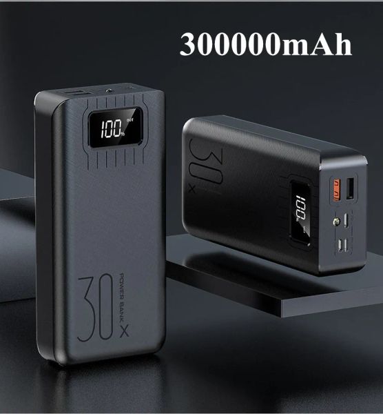 

new 90000mah power bank micro usb 2 4a fast charging powerbank led display portable external battery charger black