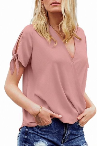 

pink charismatic drape blouse 2023 new 2023 new x5s6#, White