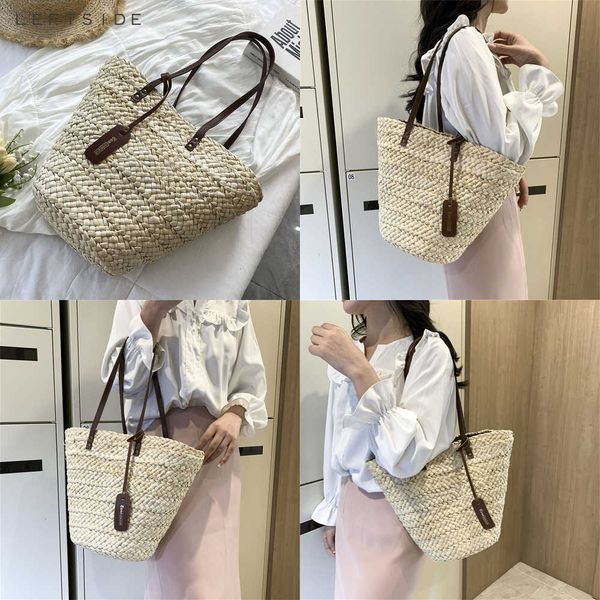 

nxy bohemia women weave straw tote bag summer travel beach bags handmade lady handbag rattan shoulder side 230424