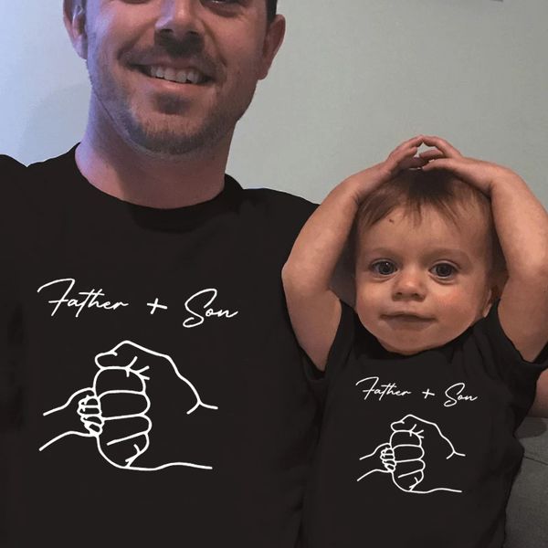 

family matching outfits daddy and me tshirt cotton father son summer look fathers day gift 230518, Blue