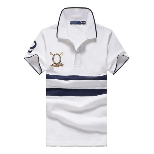 

polo shirt designer polo man shirt cotton fashions high end white polo shirt with black stripes around the waist short sleeved summer shirt, White;black