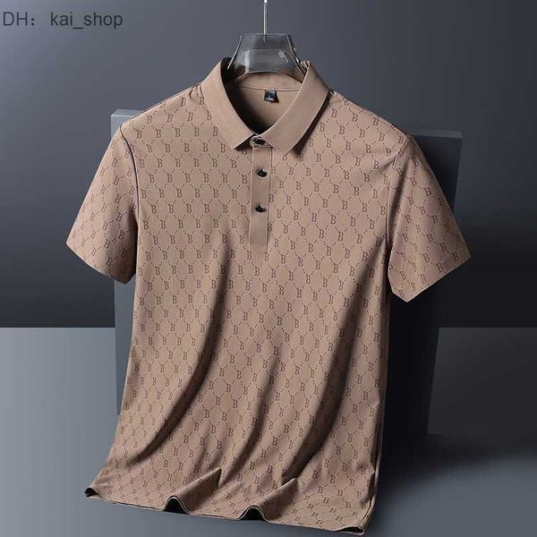 

summer b letter ice silk seamless nylon short sleeve polo shirt fashion, White;black