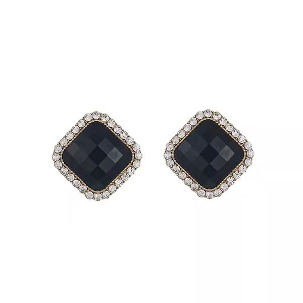 

designers vintage 4/four leaf clover charm stud earrings back mother-of-pearl silver fashion 18k gold plated agate for women&girls valentine, Golden