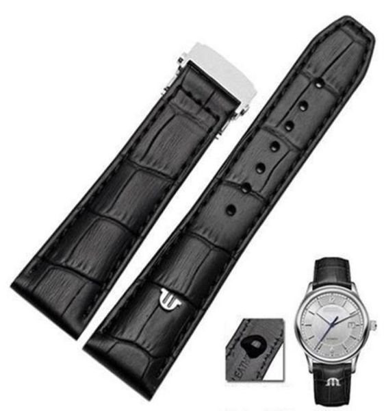

watch bands genuine leather watchband for maurice lacroix watches strap black brown 20mm 22mm with folding buckle bracelet7853162