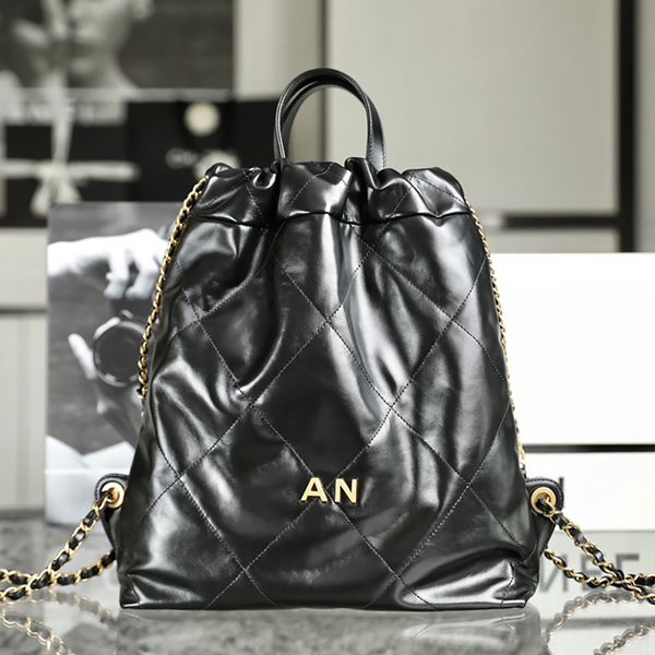

designer backpack luxury shoulder bag handbags genuine leather garbage bag 34cm level replication crossbody bag with box ch018
