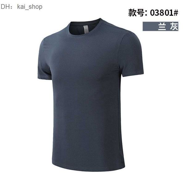 

summer sports quick drying clothes for men outdoor breathable casual ice cold feeling short sleeved round neck running fitness suit 41, White;black