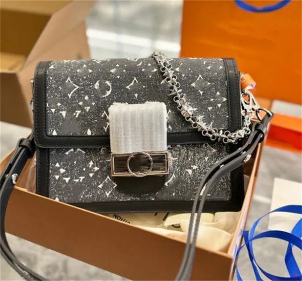 

mt women bags dauphine handbags designer shoulder crossbody bag purse luxurious denim letter printing messenger chain backpack wallets fashi