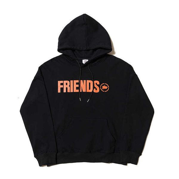 

v autumn/winter big personalized european loose hooded pullover sweater, Black