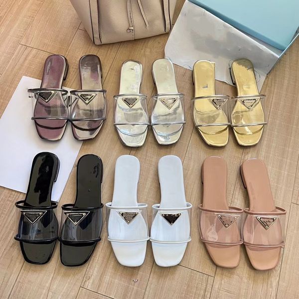 

early spring popular women's slippers heel imported transparent pvc soft breathable square head sandals full 35-42 13, Black