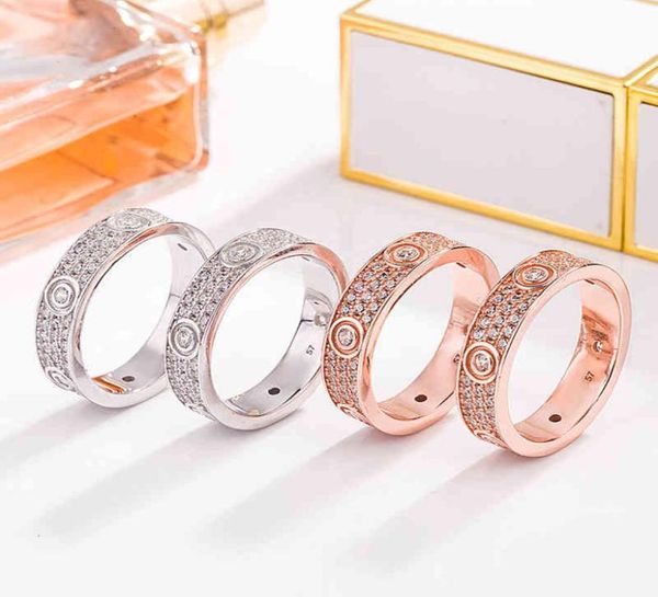 

love eternal ring full diamond s925 sterling silver star ring with 18k rose gold for lovers2674158