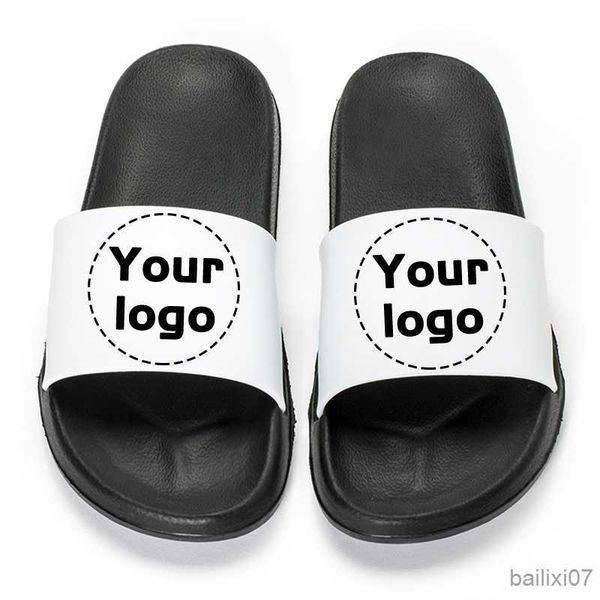 

slippers custom slippers women men diy shoes indoor and outdoor custom flip, Black
