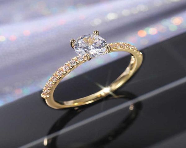 

new luxury classic sparkling zircon engagement wedding ring gold white gold rose gold threecolor optional jewelry q07087557044, Silver