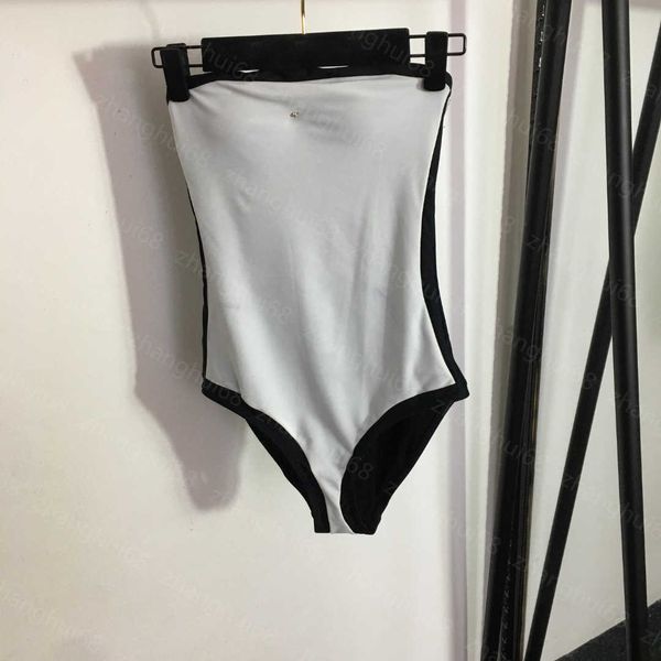 

23ss designer bathing suit bikini swimwear womens swimwear womens bikini black and white patchwork strapless one-piece swimsuit women clothe, White;black