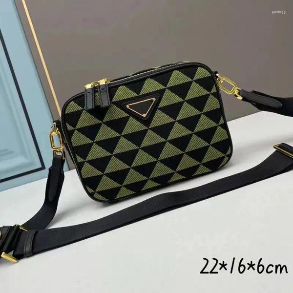 

shoulder bags embroidery camera bag women cross body triangle handbag purse zipper closure adjustable woven letters straps internal